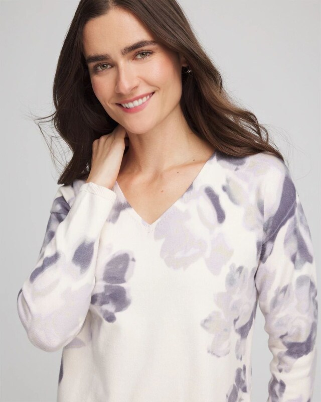 Printed V-Neck Sweater - image 2